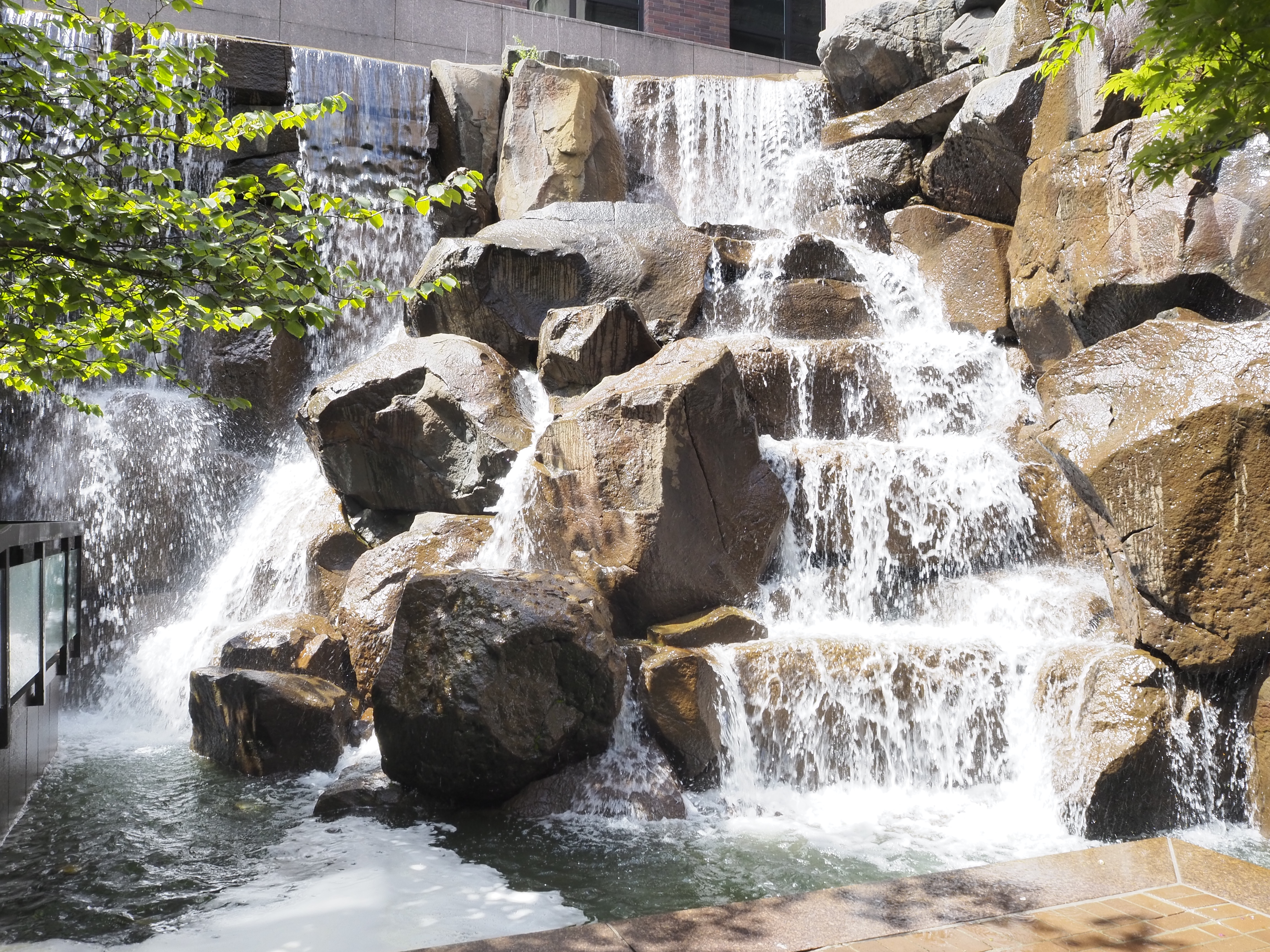 waterfall on rocks